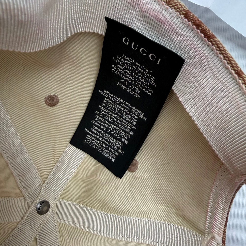 Gucci x MLB New York Yankees GG Supreme Canvas Baseball Hat Beige Ebony 57-61cm - Picture 11 of 15